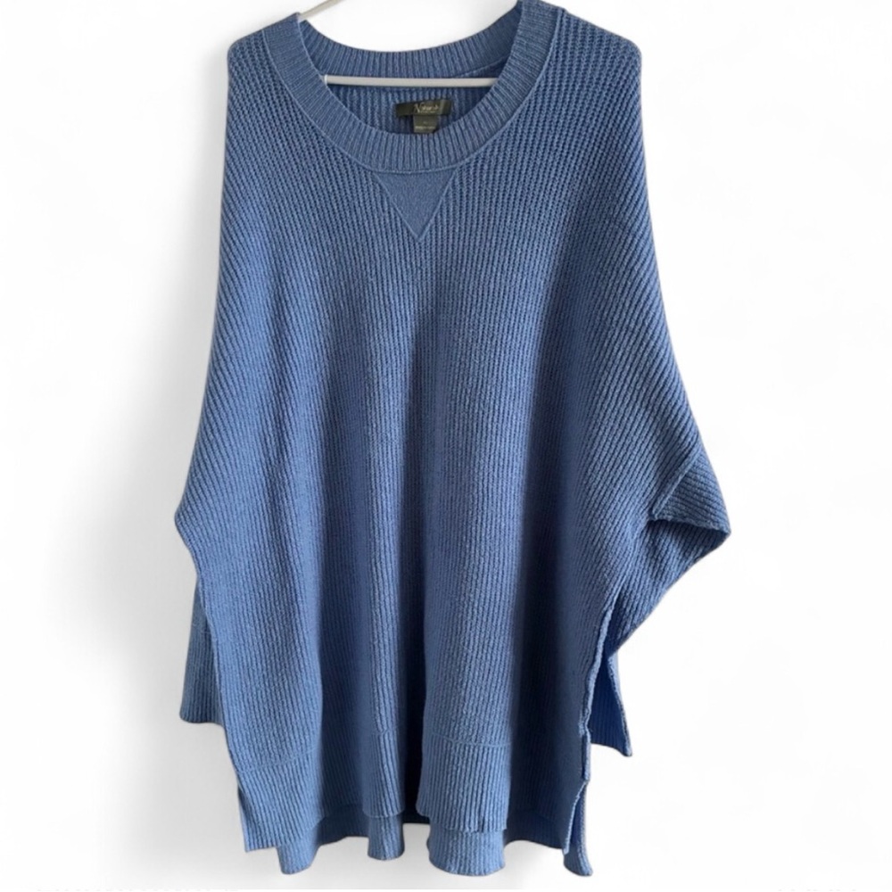 NATURAL REFLECTIONS Blue Cowl Neck Sweater - XL Oversized